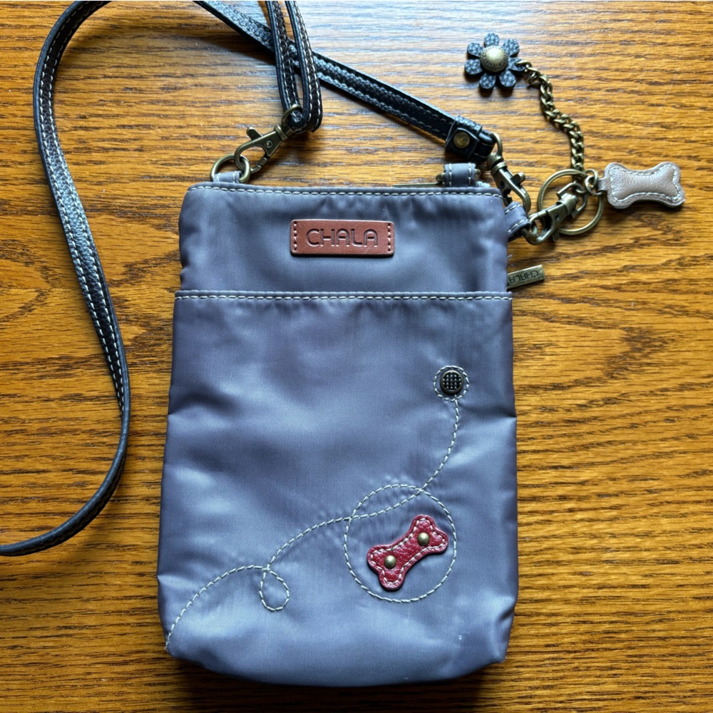 Chala Purple Cell Phone Crossbody Bag with Paw Print - Picture 2 of 11